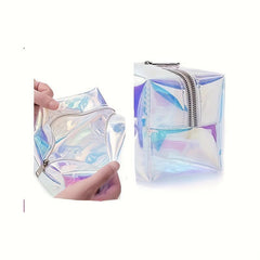 Iridescent Holographic Cosmetic Bag Large Capacity Toiletries Storage