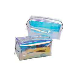 Iridescent Holographic Cosmetic Bag Large Capacity Toiletries Storage