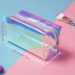 Iridescent Holographic Cosmetic Bag Large Capacity Toiletries Storage