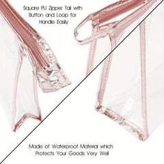 4pcs Clear Makeup Travel Bag Waterproof PVC Portable Zip Beach Bag