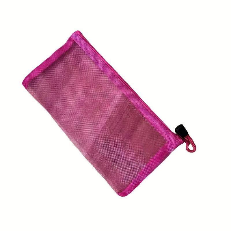 5Pcs Nylon Mesh Cosmetic Bag Makeup Travel Cases Pencil Case Organizers