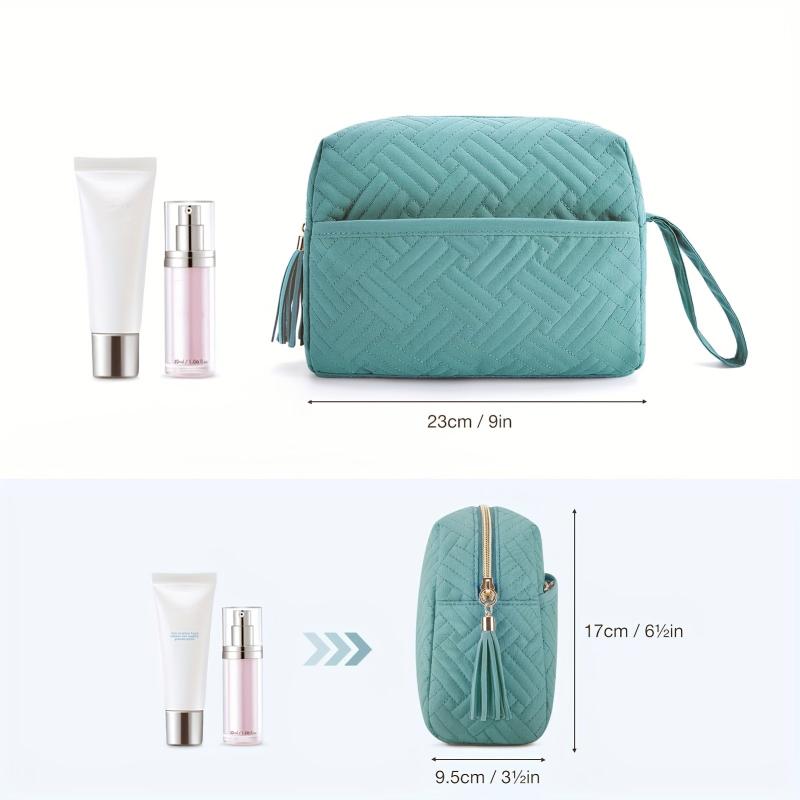 Roomy Cosmetic Pouch Travel Toiletry Bag Zipper Makeup Organizer