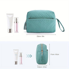 Roomy Cosmetic Pouch Travel Toiletry Bag Zipper Makeup Organizer