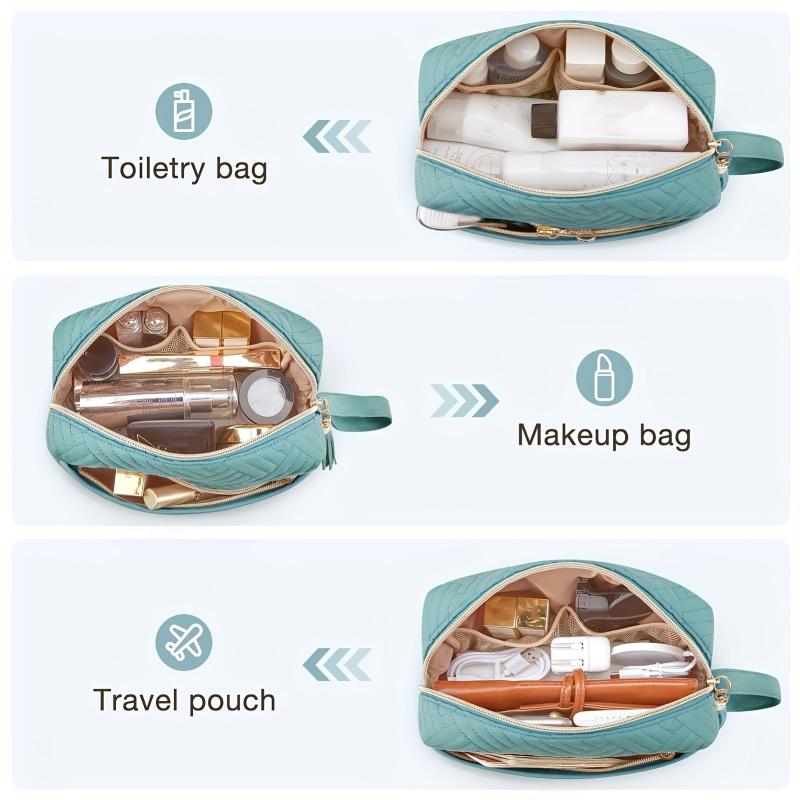 Roomy Cosmetic Pouch Travel Toiletry Bag Zipper Makeup Organizer