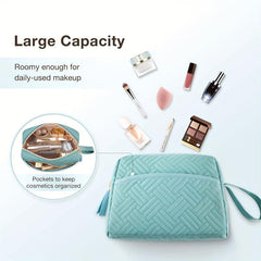 Roomy Cosmetic Pouch Travel Toiletry Bag Zipper Makeup Organizer