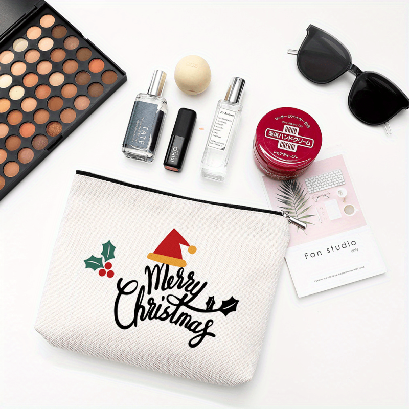 Christmas Cosmetic Bag Waterproof Zipper Pouch Travel Toiletry Makeup Organizer