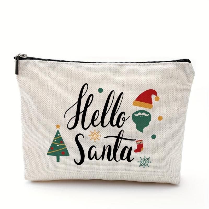 Christmas Cosmetic Bag Waterproof Zipper Pouch Travel Toiletry Makeup Organizer
