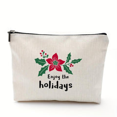 Christmas Cosmetic Bag Waterproof Zipper Pouch Travel Toiletry Makeup Organizer