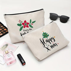 Christmas Cosmetic Bag Waterproof Zipper Pouch Travel Toiletry Makeup Organizer