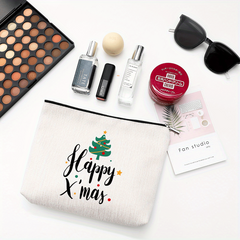 Christmas Cosmetic Bag Waterproof Zipper Pouch Travel Toiletry Makeup Organizer