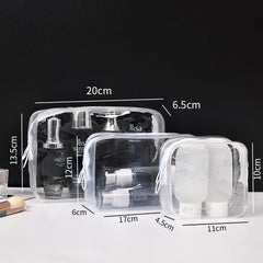 3pcs Travel Clear Toiletry Bag Women Makeup Case Waterproof