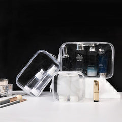 3pcs Travel Clear Toiletry Bag Women Makeup Case Waterproof