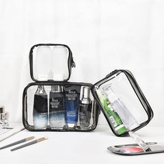 3pcs Travel Clear Toiletry Bag Women Makeup Case Waterproof