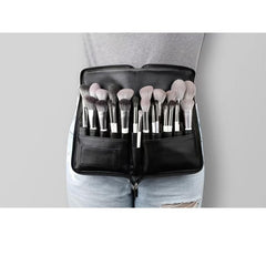 Makeup Brush Waist Bag Adjustable Strap Waterproof PU Leather