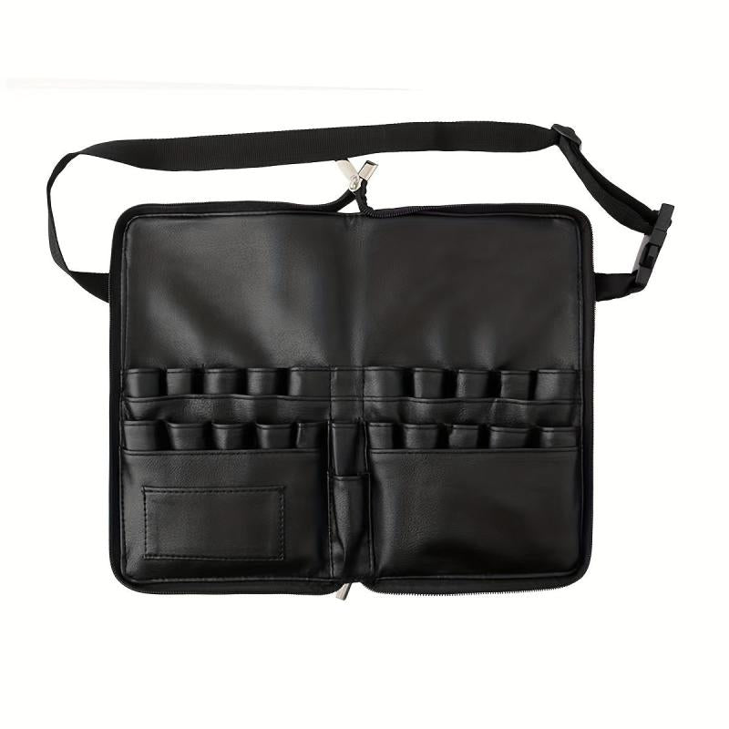 Makeup Brush Waist Bag Adjustable Strap Waterproof PU Leather