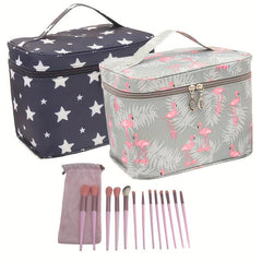 Nylon Waterproof Toiletry Bag + 13pcs Makeup Brushes Set