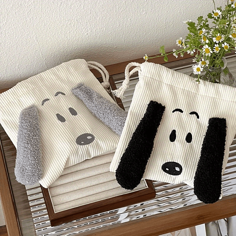 Dog Drawstring Makeup Bag Travel Portable Cosmetic Bag Toiletry Bag