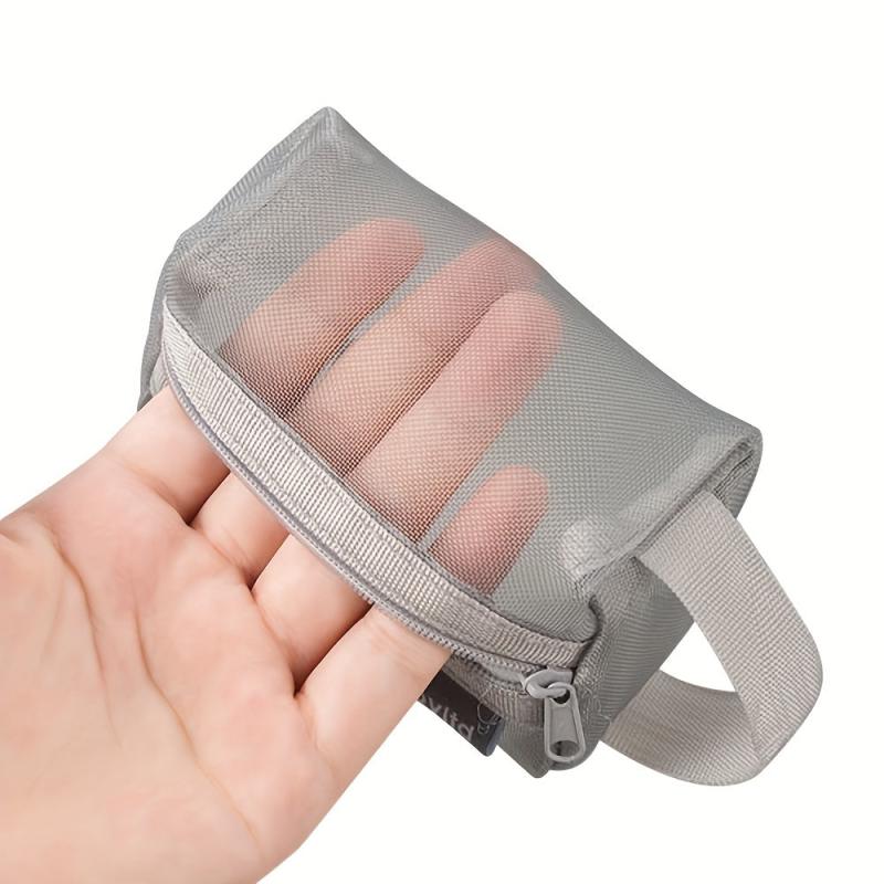 3pcs Portable Mesh Storage Bag Cosmetic Toiletry Zipper Pouch