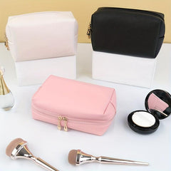 3pcs PU Waterproof Square Makeup Bag Portable Toiletry Bag