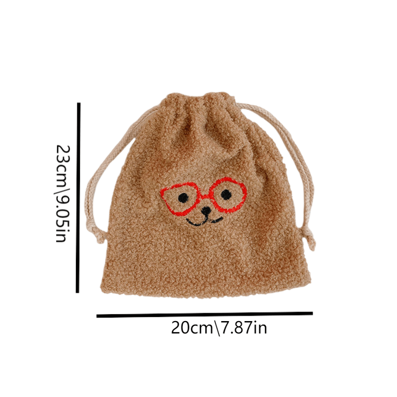 Cute Bear Drawstring Makeup Bag Portable Travel Toiletry Organizer