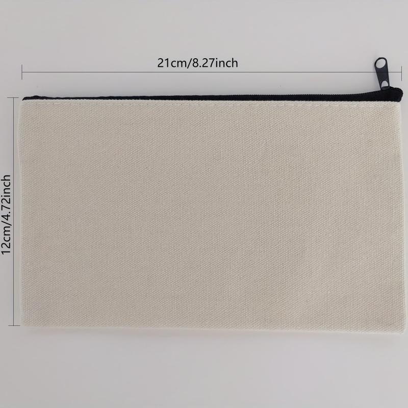 5Pcs Canvas Zipper Pouch Makeup Bag Pencil Case Cosmetic Crafts Gift