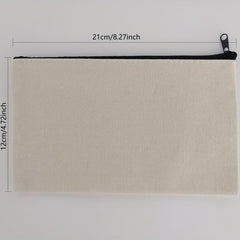 5Pcs Canvas Zipper Pouch Makeup Bag Pencil Case Cosmetic Crafts Gift