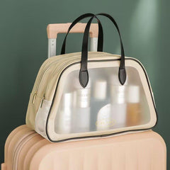 Double Layer Makeup Bag Wet Dry Separation Toiletry Travel Bag Translucent