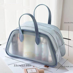 Double Layer Makeup Bag Wet Dry Separation Toiletry Travel Bag Translucent