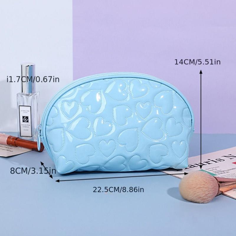 3PCS Waterproof Makeup Bag Set Y2K Heart Toiletry Bag