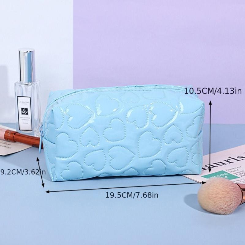 3PCS Waterproof Makeup Bag Set Y2K Heart Toiletry Bag