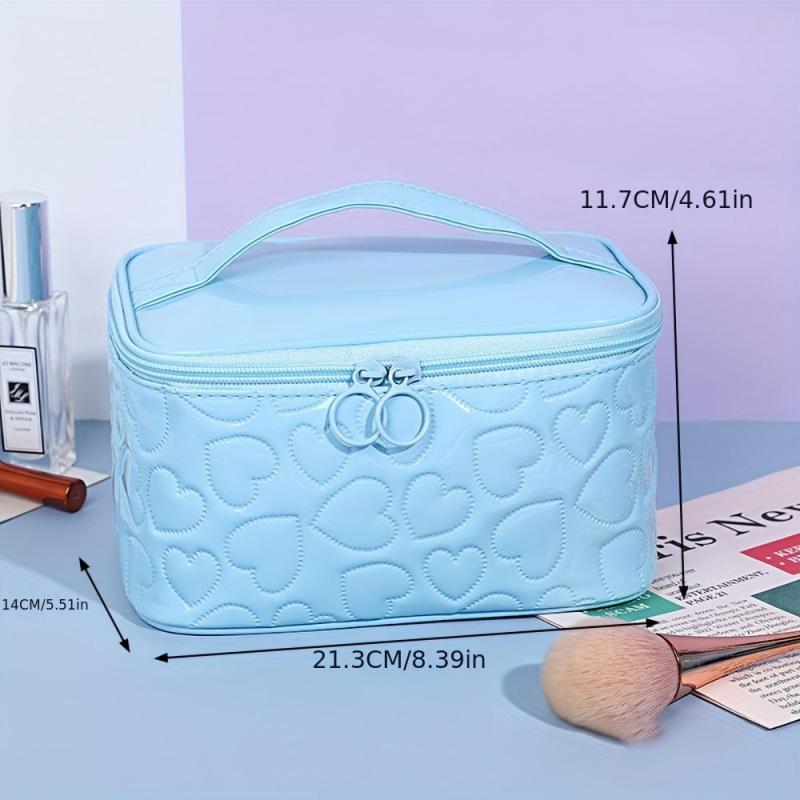 3PCS Waterproof Makeup Bag Set Y2K Heart Toiletry Bag