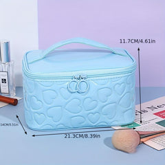 3PCS Waterproof Makeup Bag Set Y2K Heart Toiletry Bag