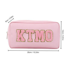 Preppy Square Cosmetic Toiletry Bag Zipper Pouch Storage