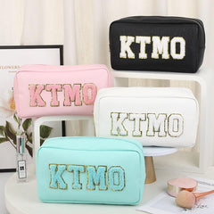 Preppy Square Cosmetic Toiletry Bag Zipper Pouch Storage