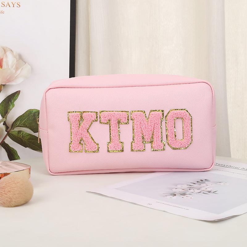 Preppy Square Cosmetic Toiletry Bag Zipper Pouch Storage