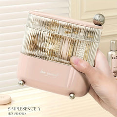 3 Layer Rotating Jewelry Organizer Box with Lid