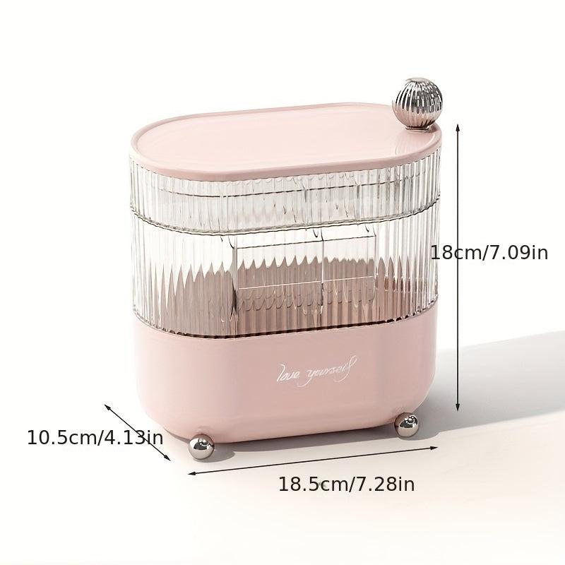 3 Layer Rotating Jewelry Organizer Box with Lid