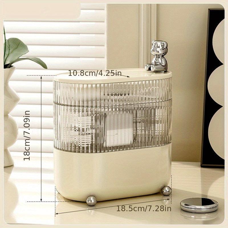 3 Layer Rotating Jewelry Organizer Box with Lid