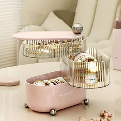 3 Layer Rotating Jewelry Organizer Box with Lid