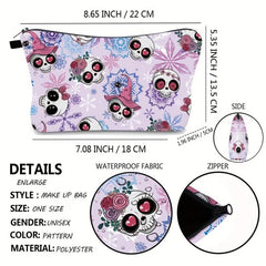 Waterproof Skull Pattern Makeup Bag for Women