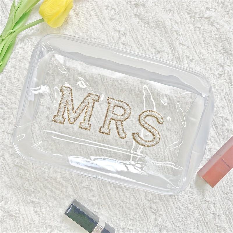 Golden Rhinestone Cosmetic Organizer Travel Wedding Supplies Storage Bag