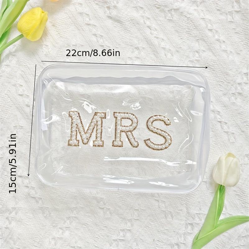 Golden Rhinestone Cosmetic Organizer Travel Wedding Supplies Storage Bag
