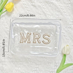 Golden Rhinestone Cosmetic Organizer Travel Wedding Supplies Storage Bag