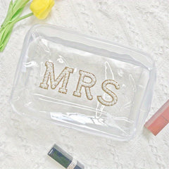 Golden Rhinestone Cosmetic Organizer Travel Wedding Supplies Storage Bag