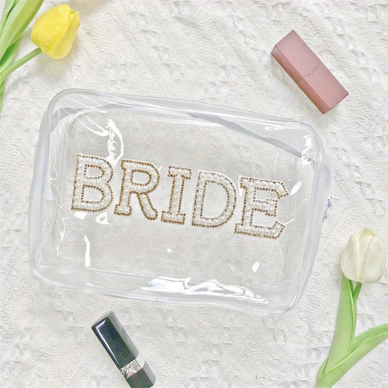 Golden Rhinestone Cosmetic Organizer Travel Wedding Supplies Storage Bag