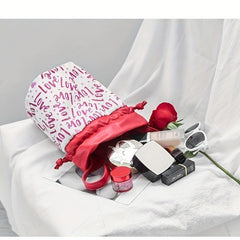 Travel Makeup Bag Organizer with Drawstring Closure