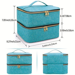 Double Layer Nail Polish Organizer Tote Bag for Women