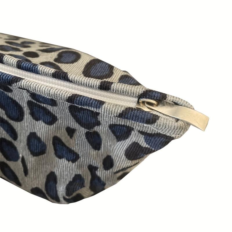 Leopard Print Makeup Bag Small Cosmetic Bag With 13pcs Makeup Brushes Set