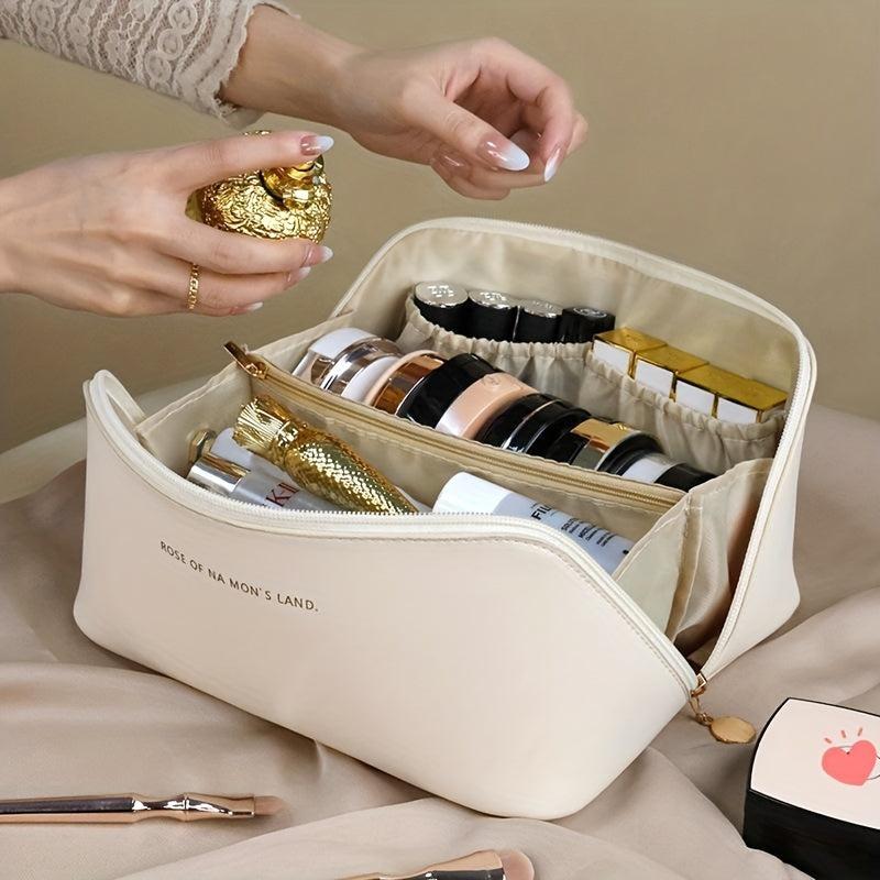 3pcs Makeup Bag Kit Waterproof Travel Cosmetic Sponge Holder & Brush Organizer