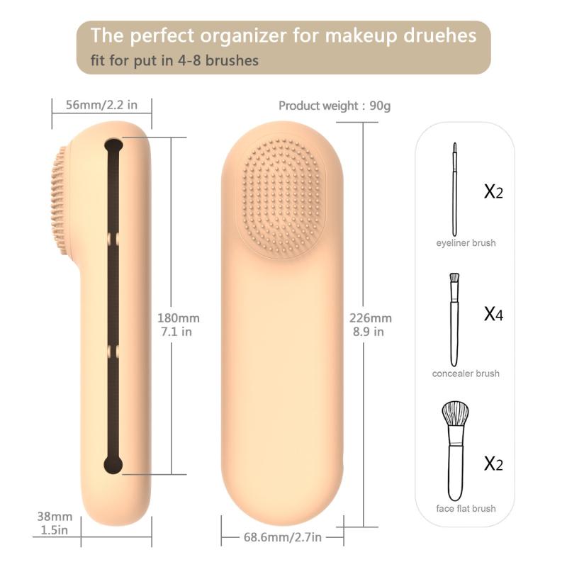 Travel Makeup Brush Holder Waterproof Organizer Easy to Clean Makeup Pouch